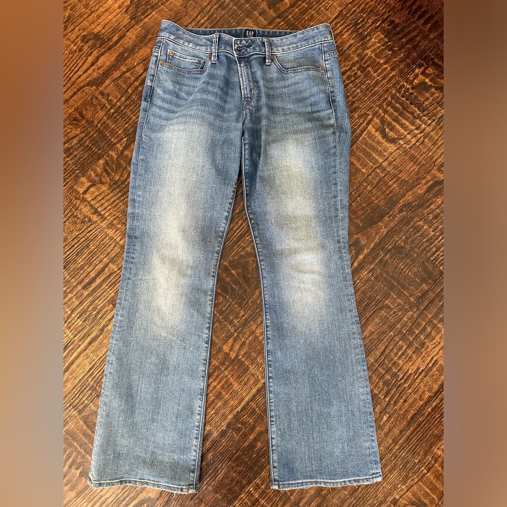 Gap Long and Lean Mid Rise Denim Jeans Size 8/29 R 31” Inseam Wide Leg